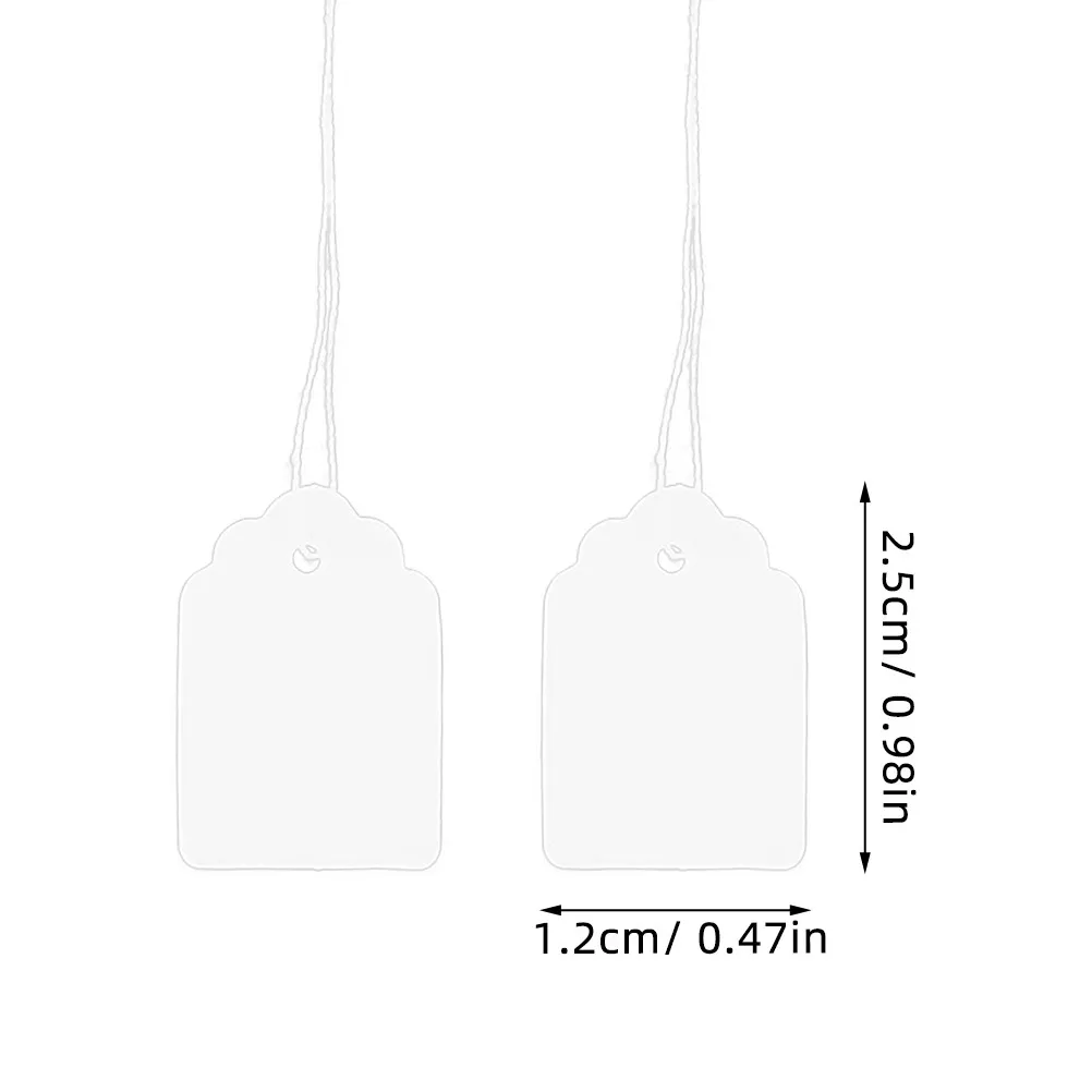 95Pcs Price Tags White Paper String Display Marking Tags for Jewelry Clothing Shoes Crafts Inventory Management Labels view 4