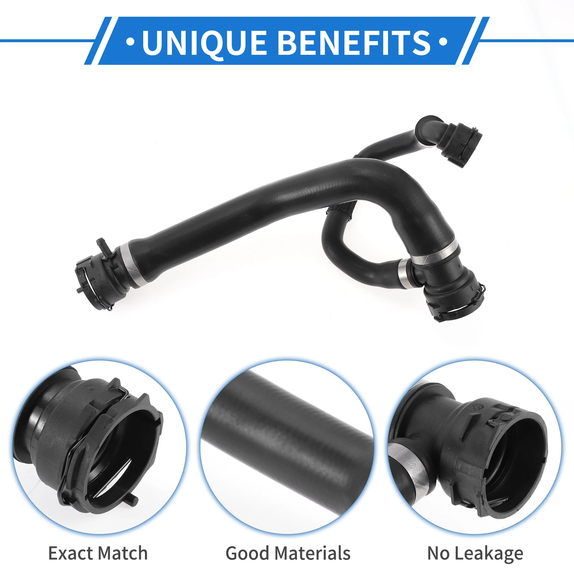 UXCELL Radiator Hose for BMW X5 E70 48i xDrive 2006 2007 2008 2009 2010 Upper Coolant Water Hose 17127536230