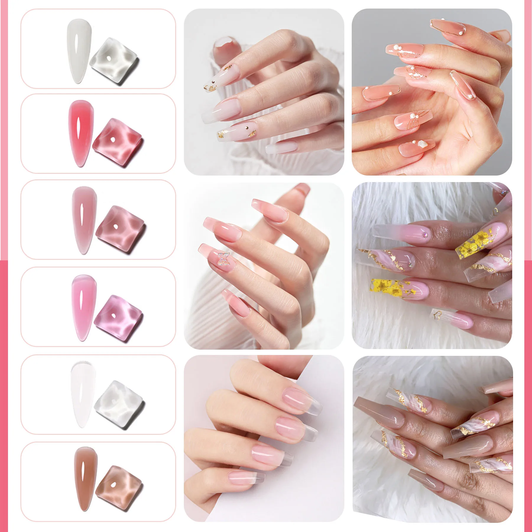 Poly Extension Nail Gel Set Professional Nail Art Kit Acrylic Nail Extension Finger All For Quick Building Gel Extension Gel Kit