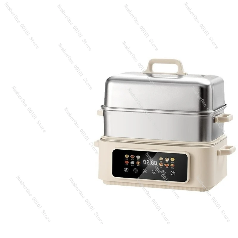 

Household multifunctional stainless steel electric steamer | Three-layer large-capacity steamer