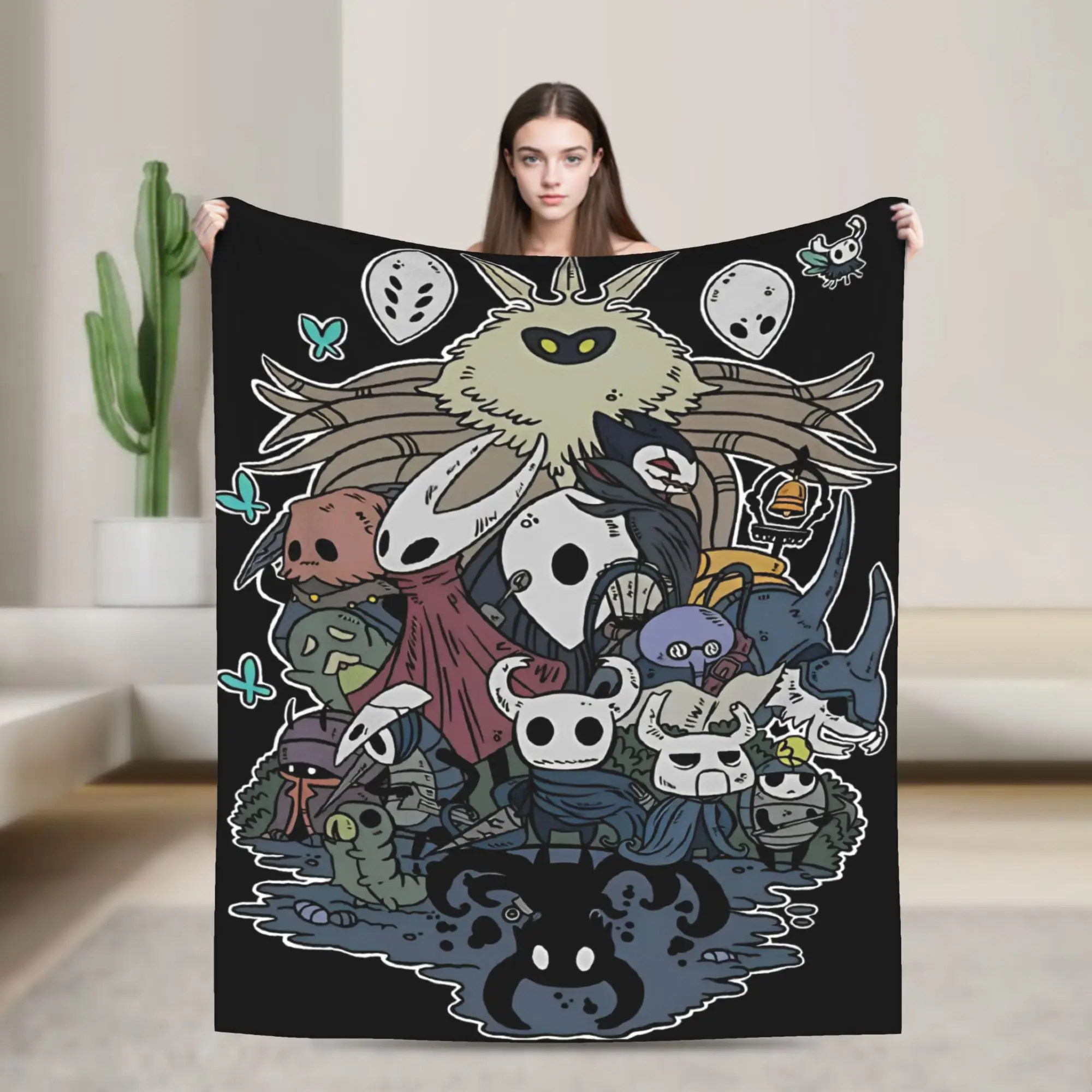Hollow Knight Blanket Multi-size Super Soft Cozy Videogame Throw Blankets for Sofa Couch and Bed