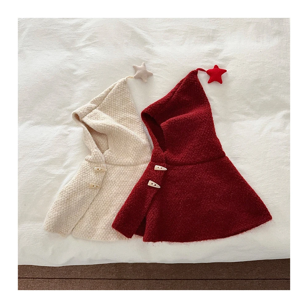 MILANCEL جديد الشتاء الاطفال عباءة 2-6T بلون طفل الفتيات رشاقته كيب موضة فضفاضة ستار الأطفال الدافئة مقنعين سترة #3