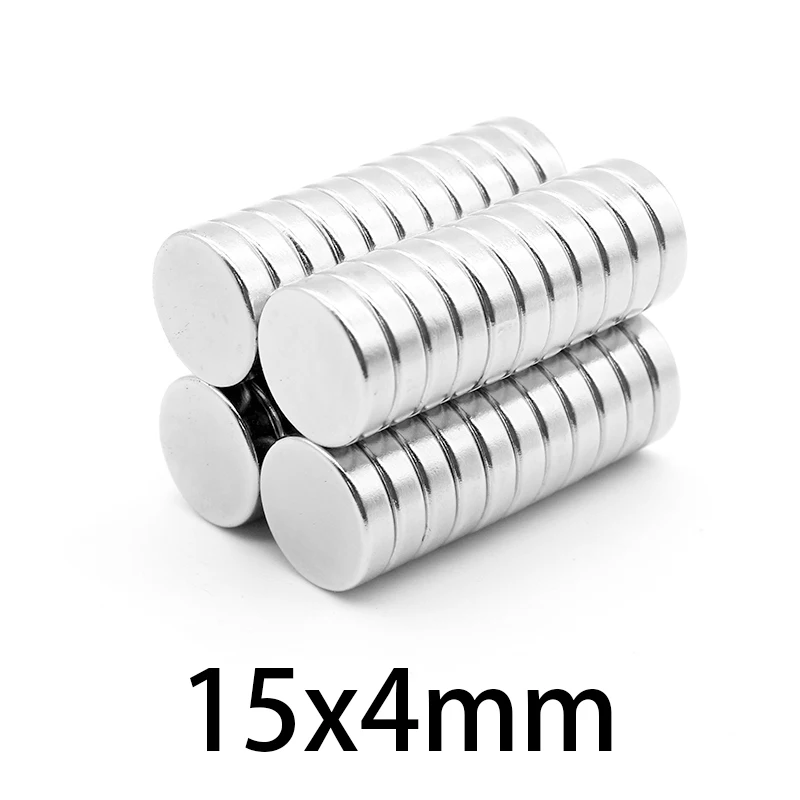 15x4mm Powerful Magnet Round sheet Magnets N35 Neodymium rare earth magnetic  micro NdFeB super Strong circle 15*4mm