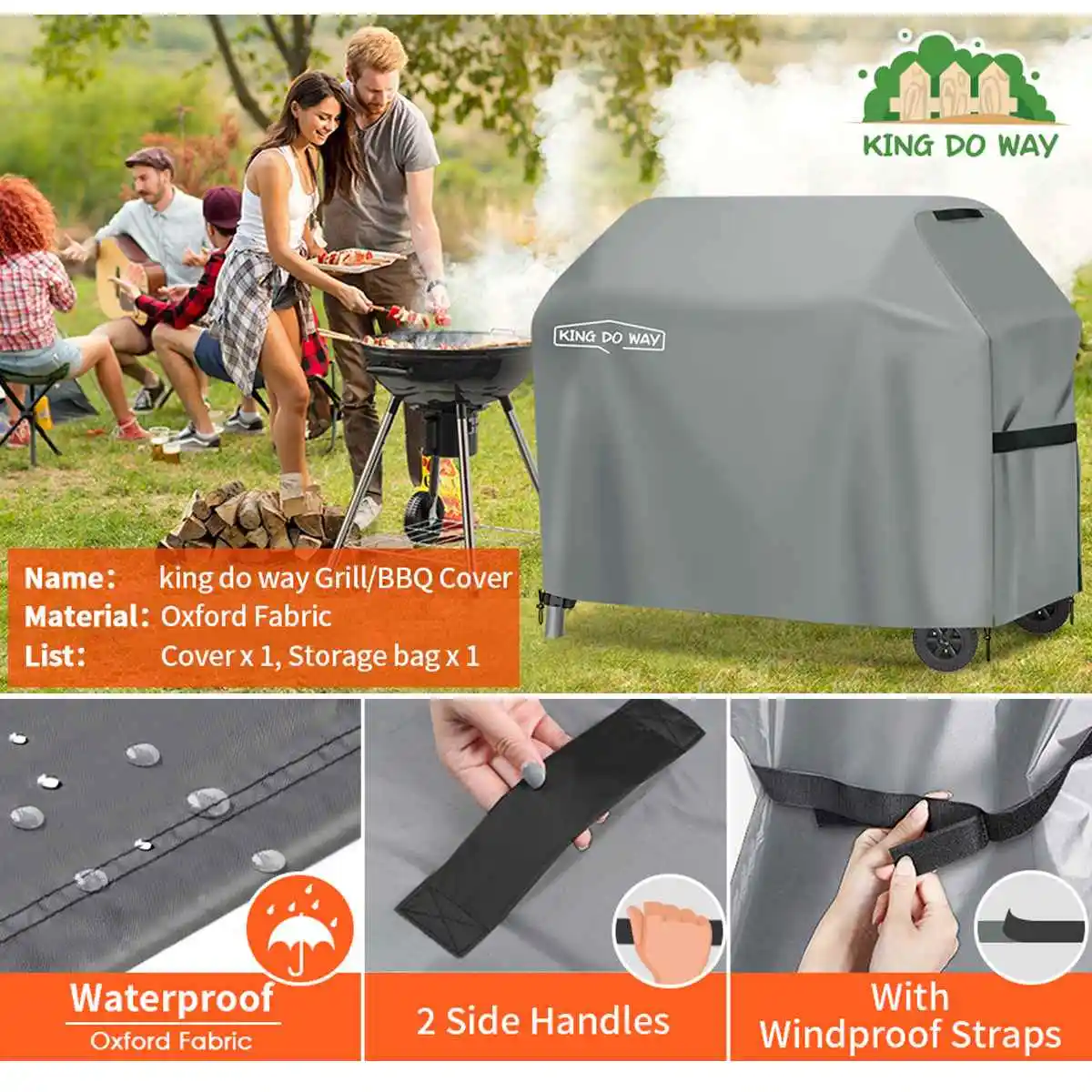 

Waterproof BBQ Cover Anti-Dust Storage Outdoor Heavy Duty Charbroil Grill Cover Rain UV Protective Barbecue Cover BBQ Cover