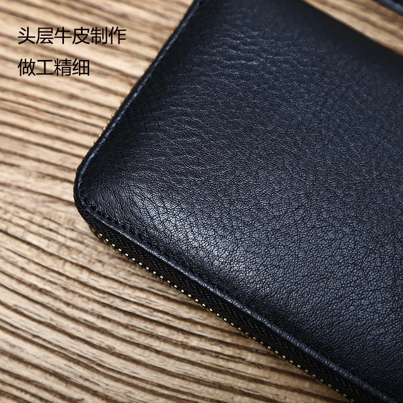 NZPJ Leder Lange Brieftasche Natürliche Rindsleder Kupplung Tasche Große Kapazität Bankkarte Tasche Multi Funktion Brieftasche Casual Mobile Tasche – Detail 9