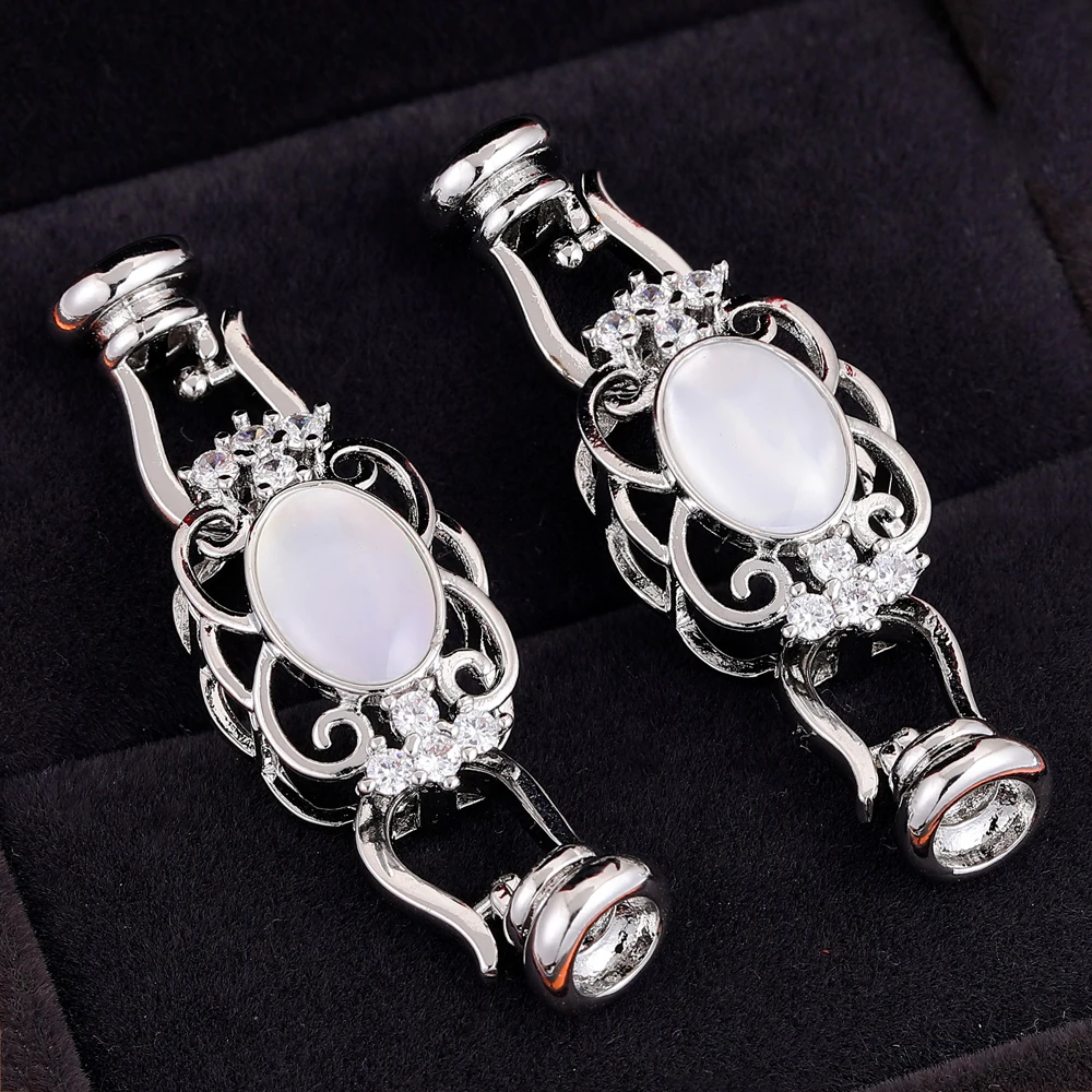 Juya DIY Luxury Natural Stones Baroque Pearls Jewelry Making Components Cz Opal Connector Fastener Closure Lock Clasps Supplies