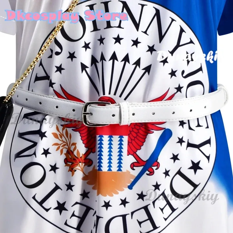 فيلم بلدي خطأ تأثيري كولبا ميا فستان الكتابة على الجدران طويل تي شيرت حقيبة بحزام حفلة الهالوين Cosplays النساء الجدة أزياء غير رسمية