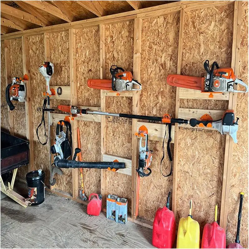 

Chainsaw Holder For Tractor Backpack Blower Wall Mount Garage Organization For Truck Garden Workshop Lawn Care Firewood Tractor