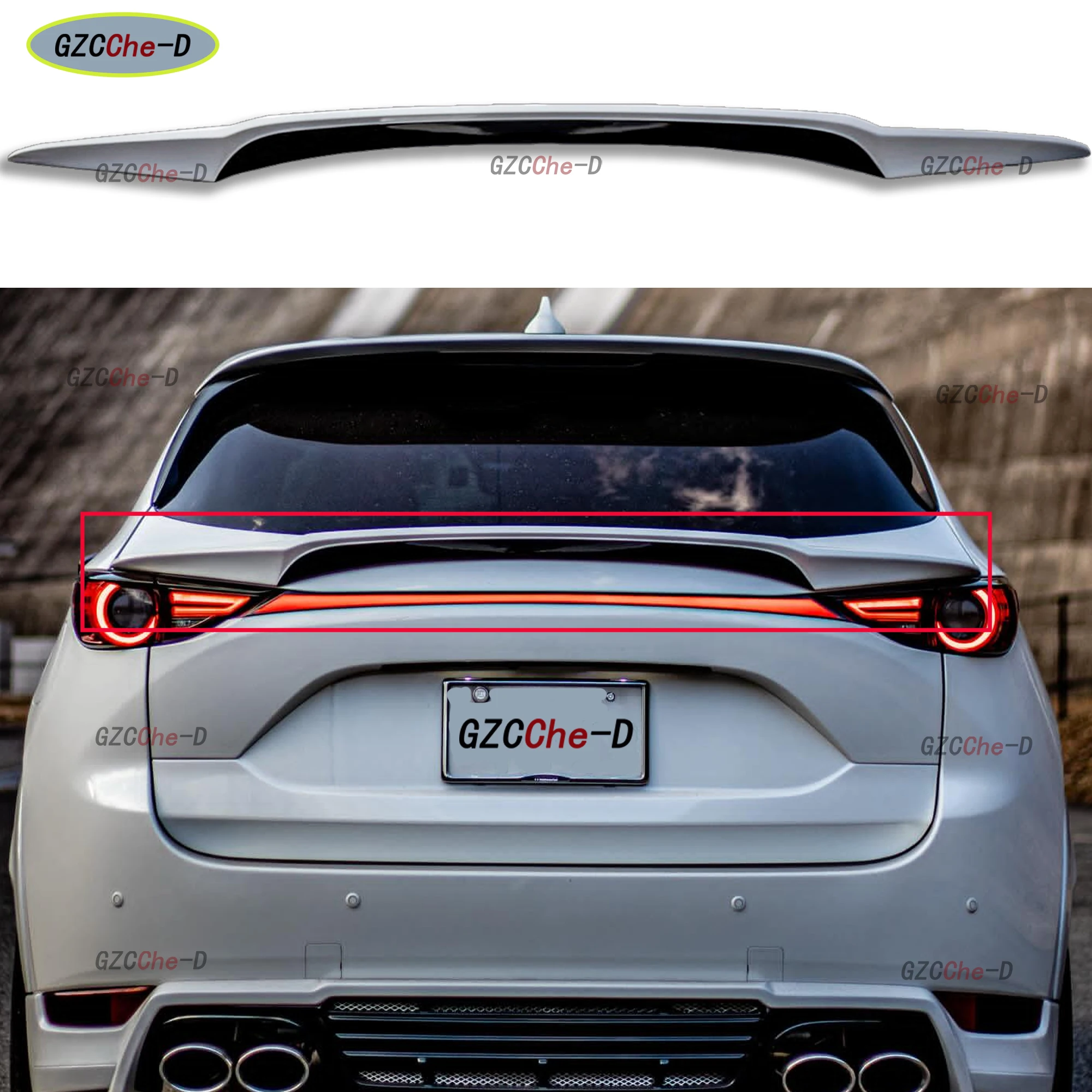 Suitable for Mazda CX-5 CX5 2017-2022 rear spoiler, trunk lid, diffuser, tail wing, carbon fiber decorative cover, dynamic kit