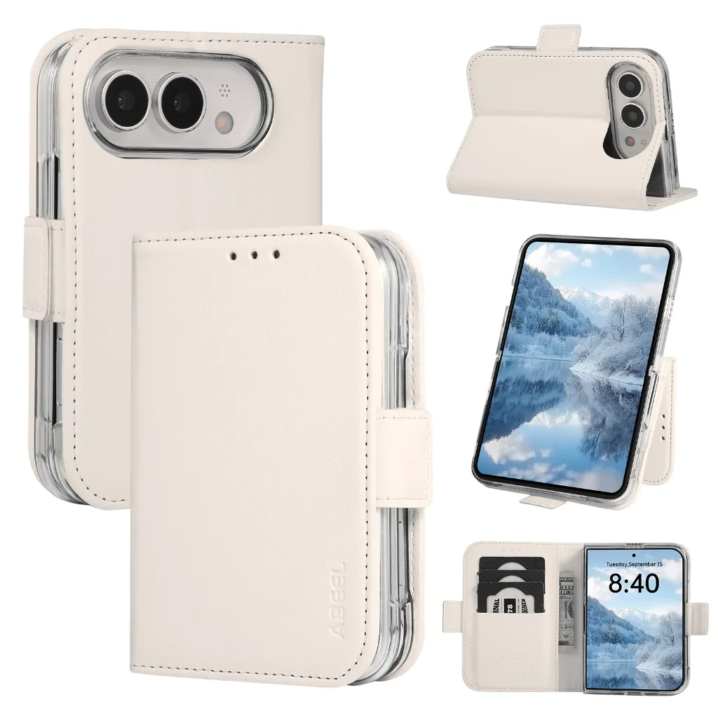 Portefeuille avec porte-cartes anti-RFID, étui à rabat pour téléphone, protection de la charnière pour Apple iPhone Duo, coque rigide en cuir PU et PC antichoc.