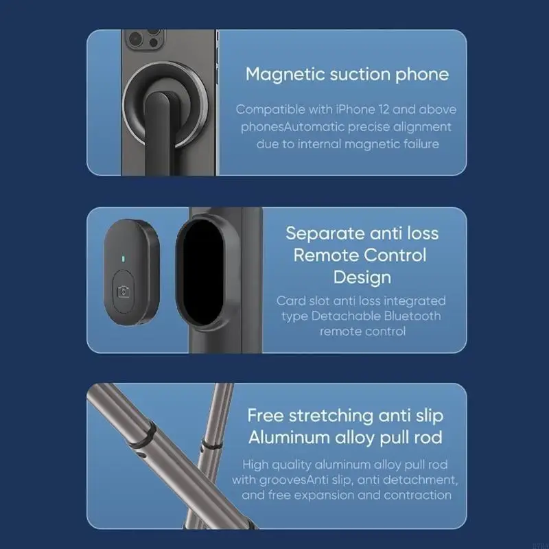 27RA MAGNECT MAGNECT COMPACTING REMOTE TRUPOD للهاتف البث المباشر للهاتف