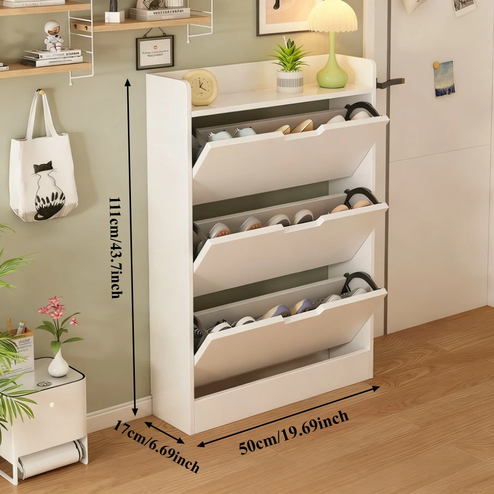 Multifunctional Shoe Cabinet Wooden Narrow Large Capacity Storage Cabinet Simple Shoe Rack Sturdy and Stable Dustproof Shelf image 6