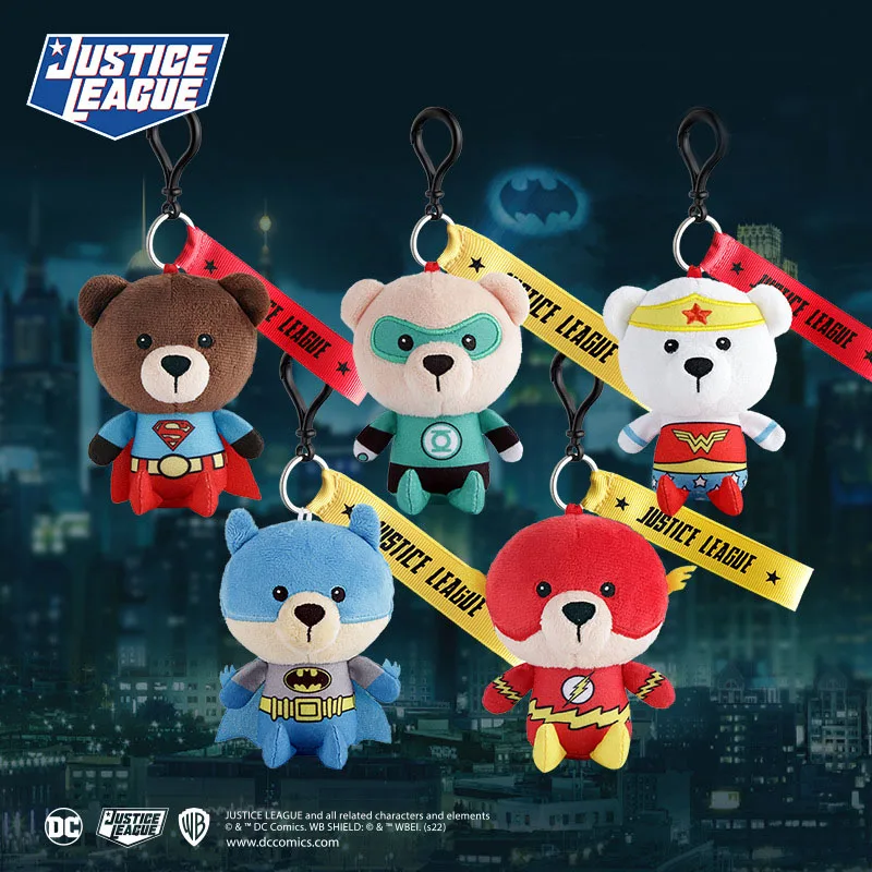 Genuine Justice League Batman Wonder Women Plush Co-branded Teddy Bear Doll Toy Cute Anime Movie Peluche Doll Birthday Gift