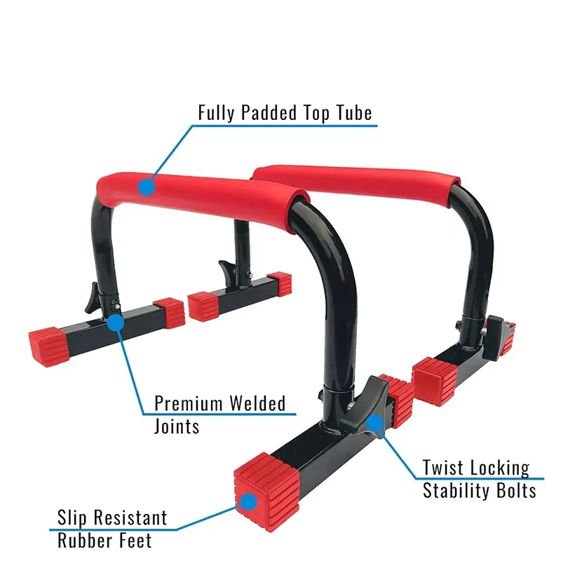 Barre push-up in acciaio per impieghi gravosi - Barre parallele di calisthenia per l'allenamento della forza L-Sit, Dips e della parte superiore del corpo