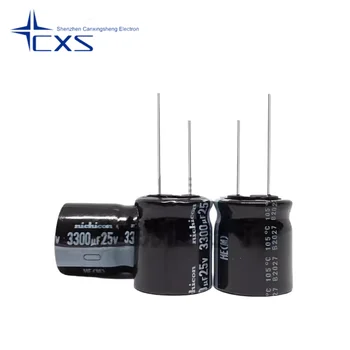 5pcs 25v3300UF 18*20mm 3300UF25v Novos capacitores eletrolíticos Nichicon Série HE de alta frequência e longa vida