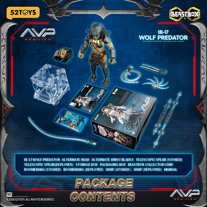 REAL ACTION SERIES AILENS PREDATOR期間限定価格 52TOYS INFINITYBOX IB-17 WOLF PREDATOR Transformation Collectible