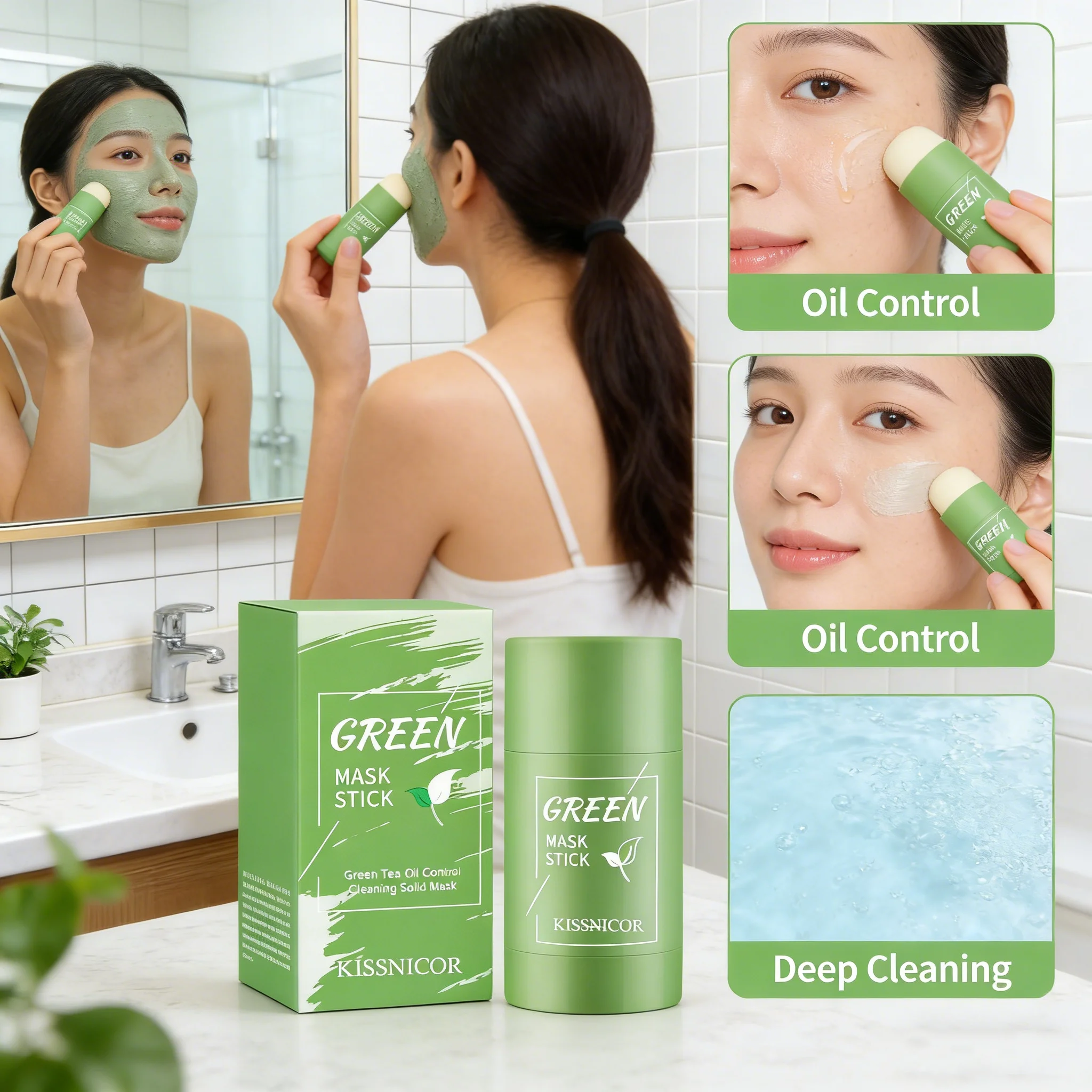 Green Tea Cleansing Clay Mask - 1/5PCS Green Tea Cleansing Mask Stick