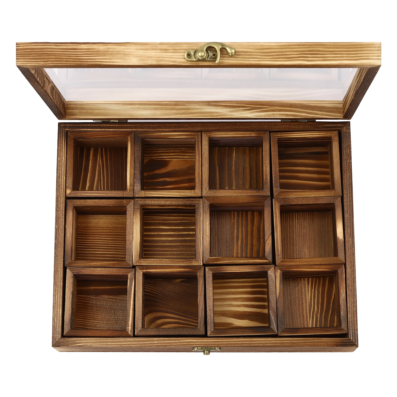 Retro Style Wooden Spice Box Wooden Spice Box with 12 Containers Storage Cans Spice Fit Box