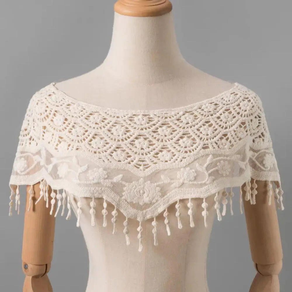 Witte jassen vrouwen wrap sjaal korte cape herfst zomer kant bruid bruiloft elegante bruids opera avondfeest prom kostuum capes