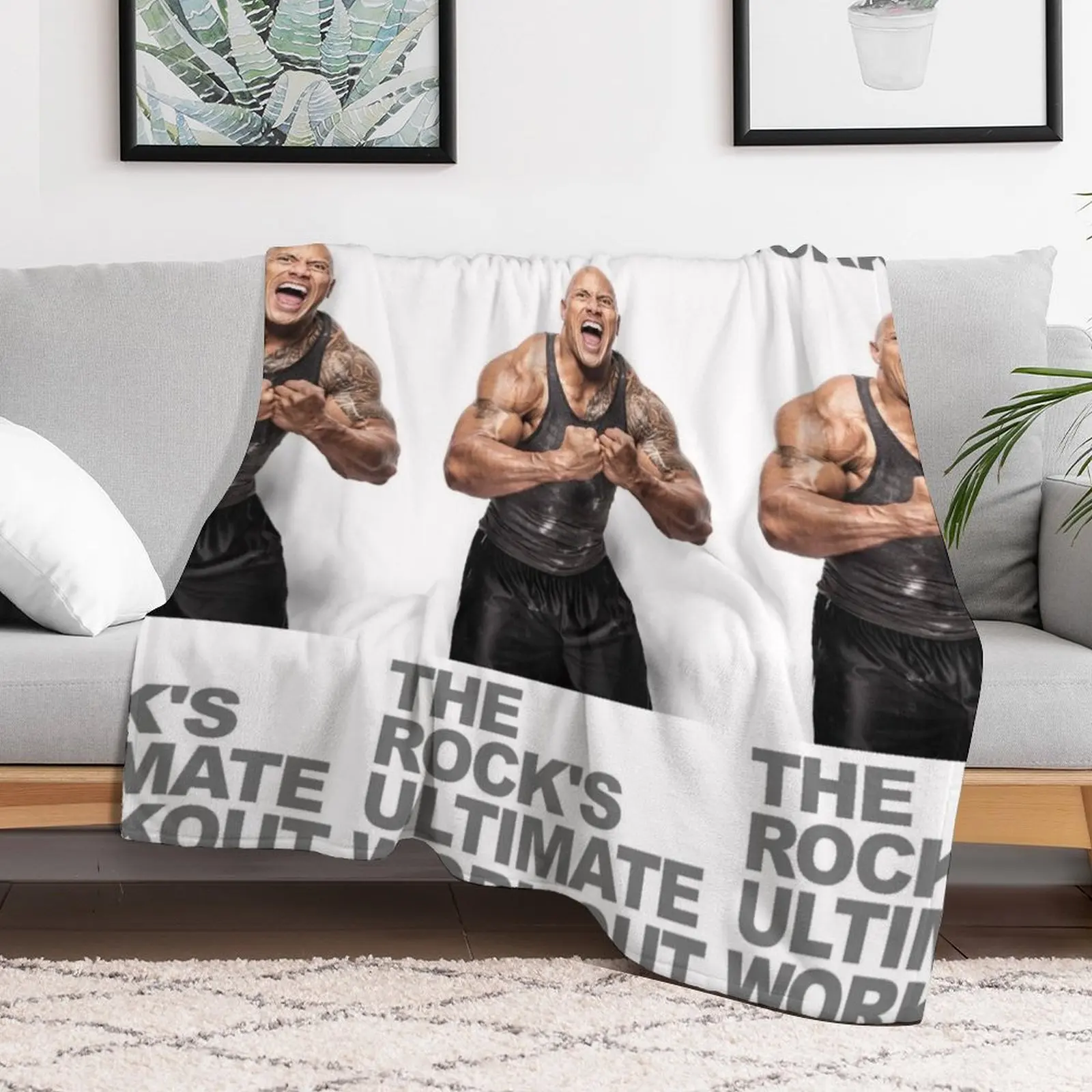 the rock ultimate workout Throw Blanket Vintage Loose Hairy Plush Blankets