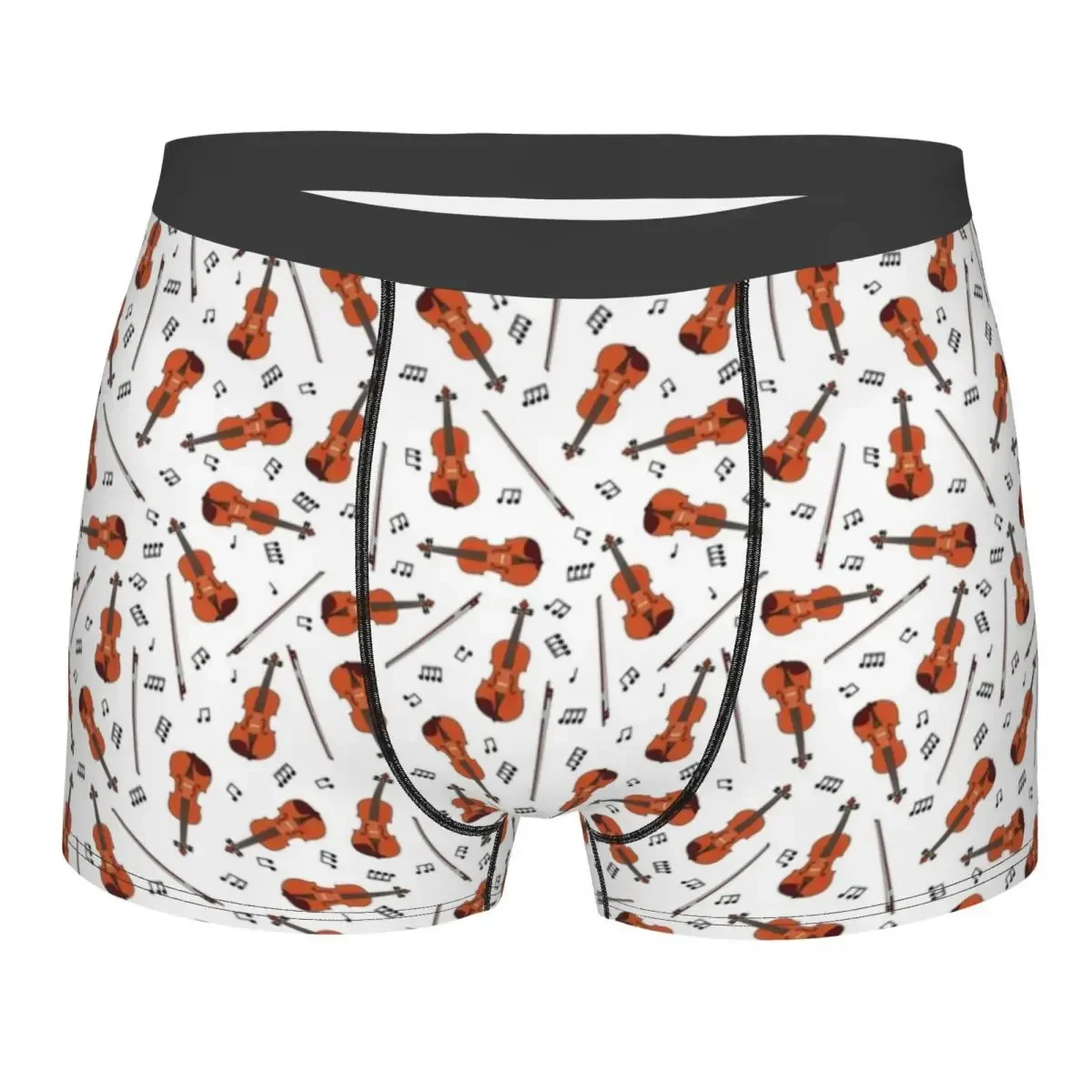 Man Violin Lover And Music Note Underwear Funny Boxer Shorts Panties Male Soft Underpants