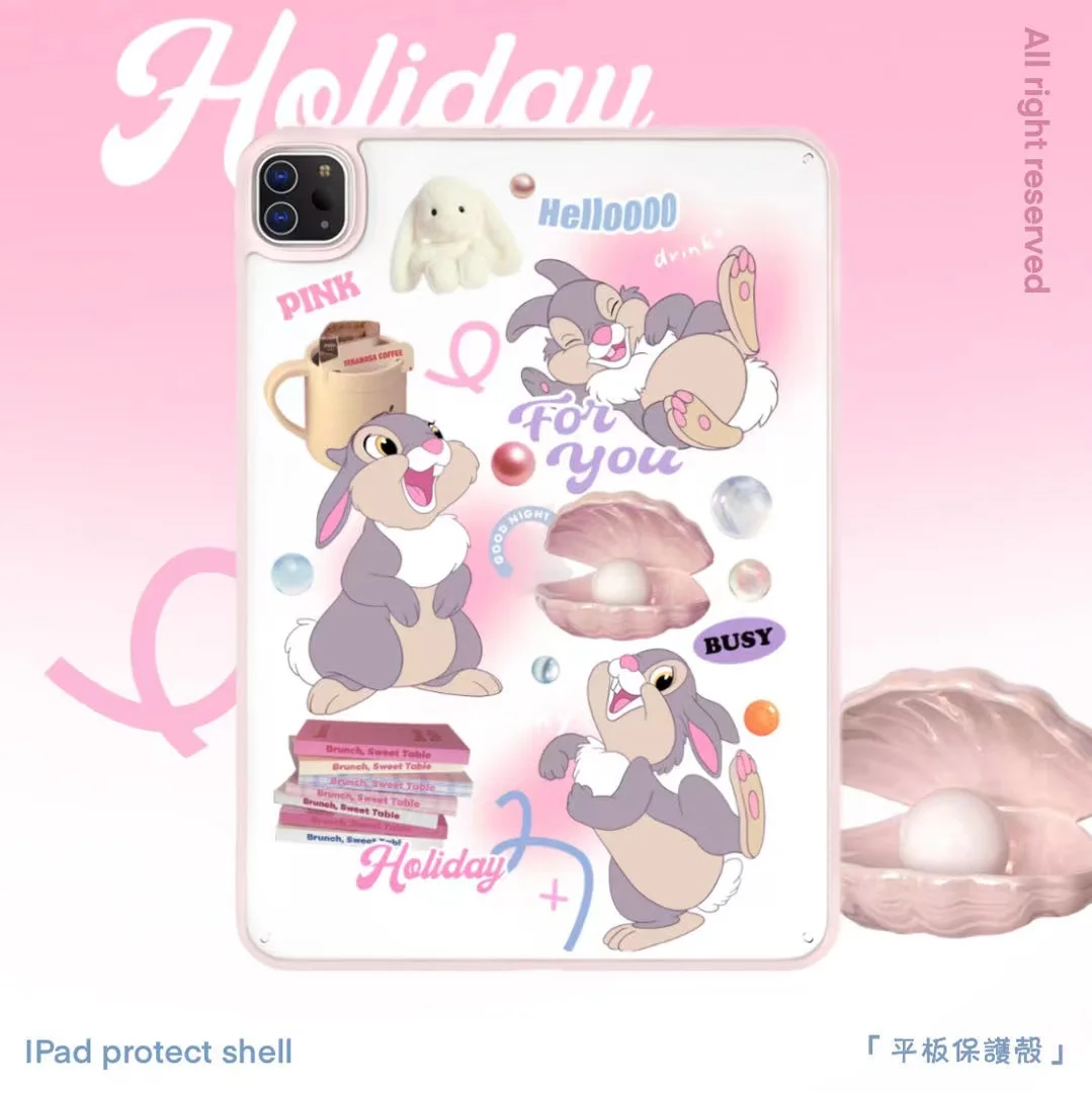 

Для IPad 9 8 седьмого поколения Air 2 3 4 5 6 10,9 Pro 11 Акриловый чехол с милым мультяшным кроликом Диснея, защитный чехол для планшетного ПК