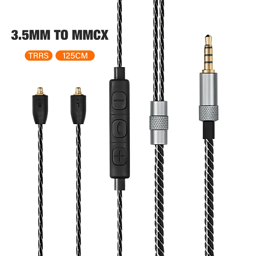 Shure SE215 SE425 SE535 SE846 MMCX 3.5mm Cable 1.25m