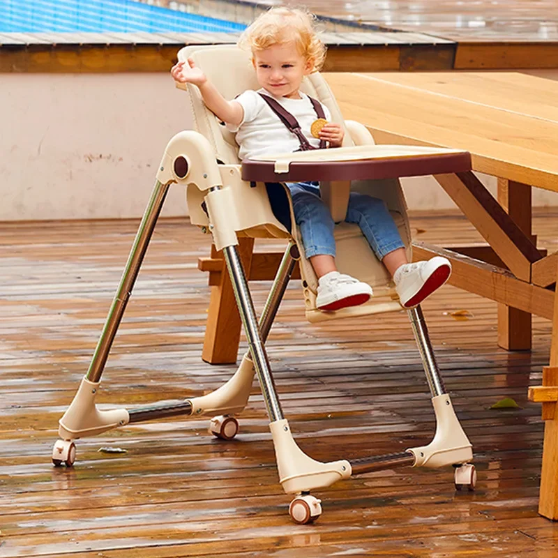 Chaise de salle à manger pliable multifonctionnelle pour bébé, chaise haute d'alimentation pour tout-petits, siège de salle à manger portable pour enfants, construction durable