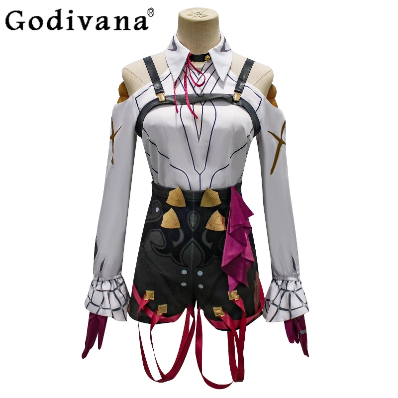 ハロウィンパーティースーツかつらカフカ衣装女の子制服 Honkai カフカコスプレ衣装女性 Honkai スターレールコスプレ衣装