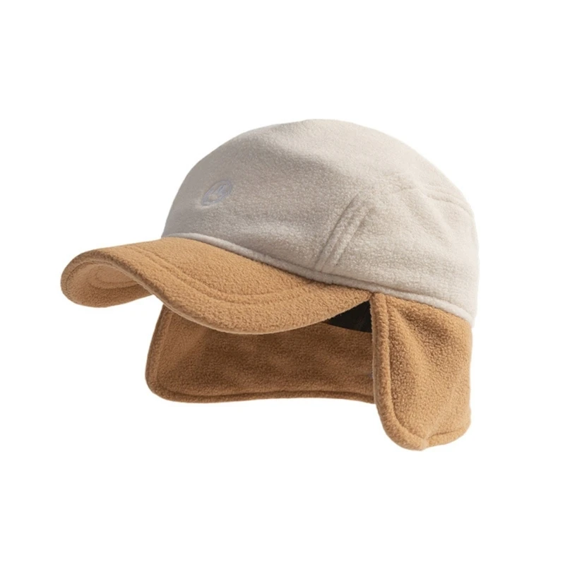 

Japanese Fleece Ear Protection Autumn and Winter Warm Flight Hat Men and Women Casual Color Matching Short-brimmed Baseball