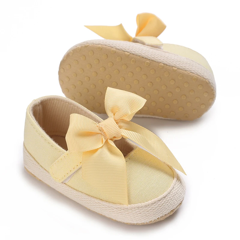 Spring and Autumn Girl Baby Soft Sole Bow Fashionable Single Shoes for 0-12 Months Baby\'s First Step Walking Shoes