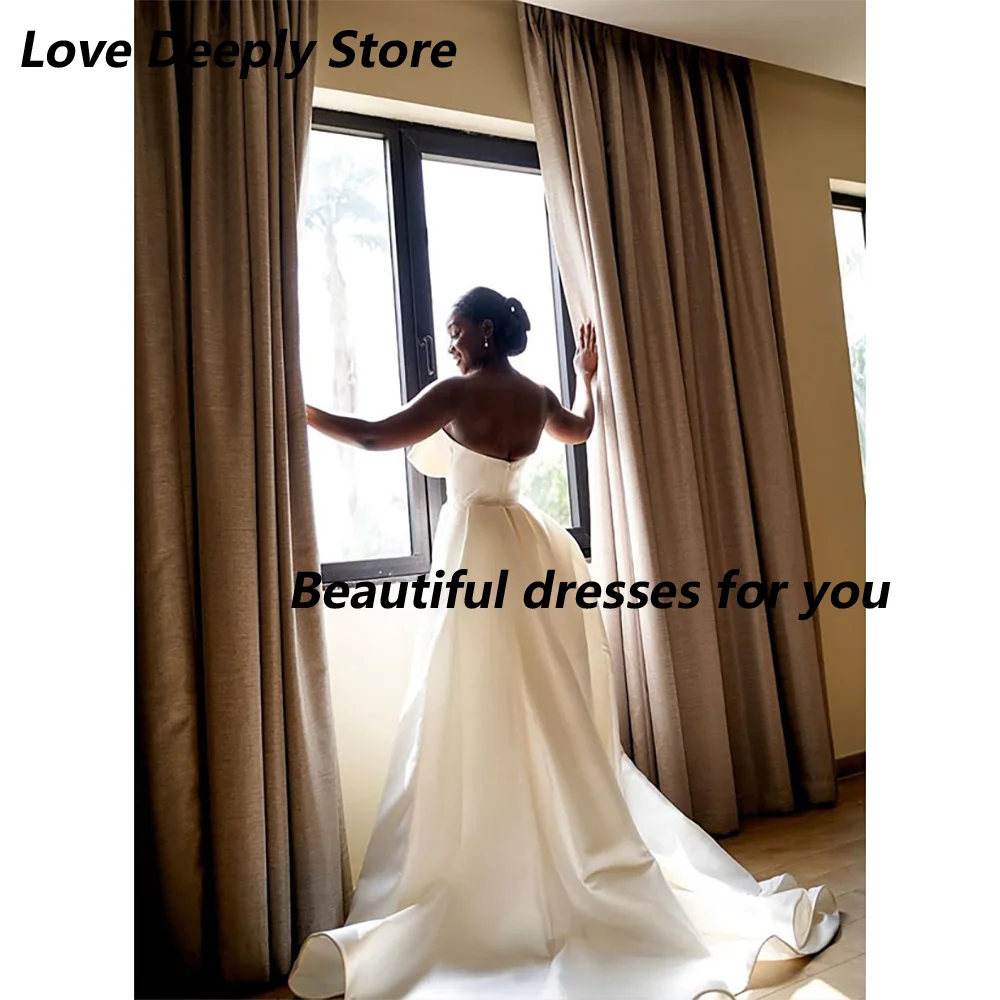 Vestido De novia Sexy personalizado, corte en A, sin mangas, cola De corte, vestido De novia con parte delantera abierta, vestidos De novia sin espalda, bata De boda