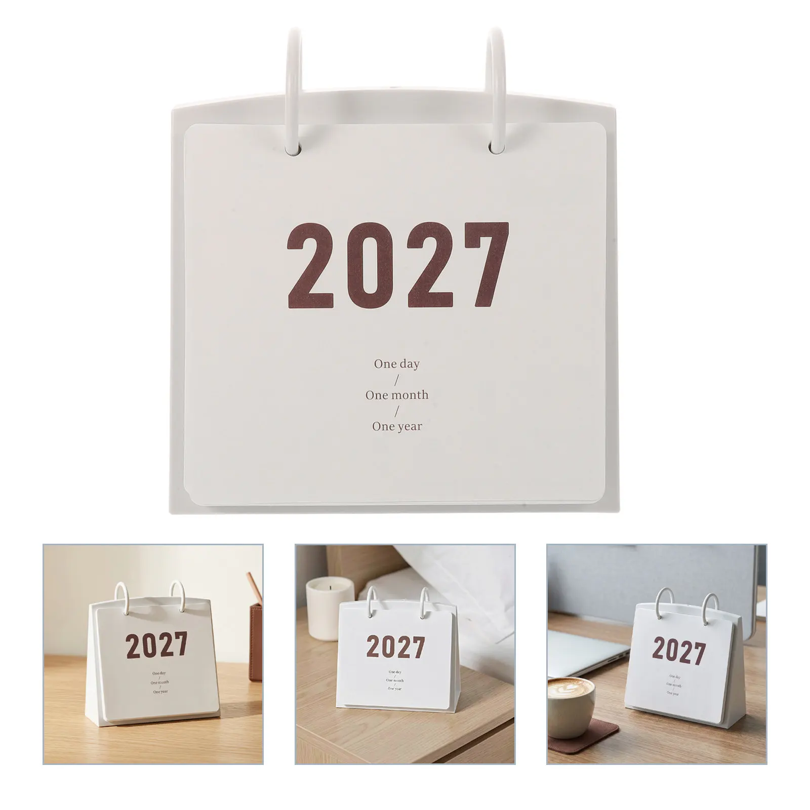 2027 Monthly Desk Calendar Desktop Standing Planner Paper Calendar for Office Desk Adjustable Viewing Angle Desktop Planner