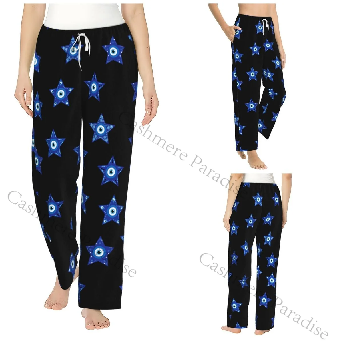 

Evil Eye Heavenly Flannel Pajama Pants for Women Soft Warm Sleep Pants with Elastic Waistband