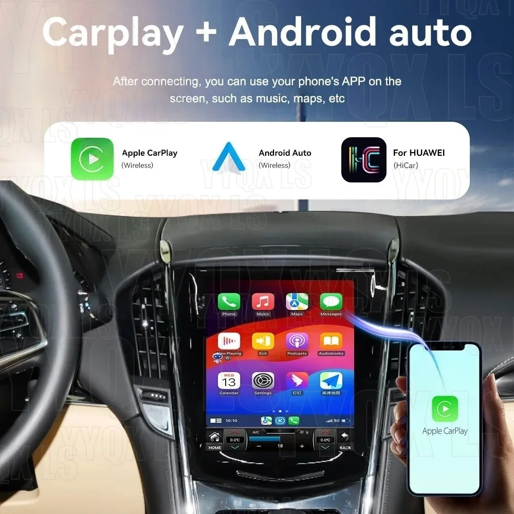 Android 14 Carplay For Cadillac Escalade ATS CTS SRX 2014-2018 Car GPS Navigation Head Unit Multimedia Player Car Radio
