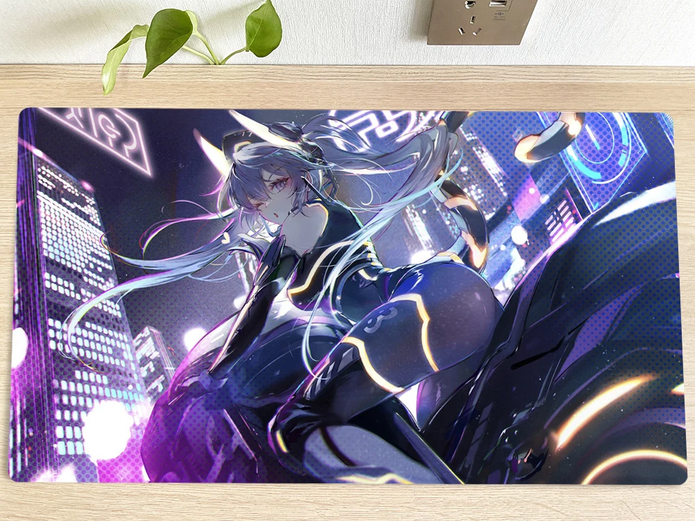 YuGiOh Girl Table Playmat I:P Masquerena TCG CCG Mat Trading Card Game Mat Mouse Pad Desk Gaming Play Mat 60x35cm Free Bag