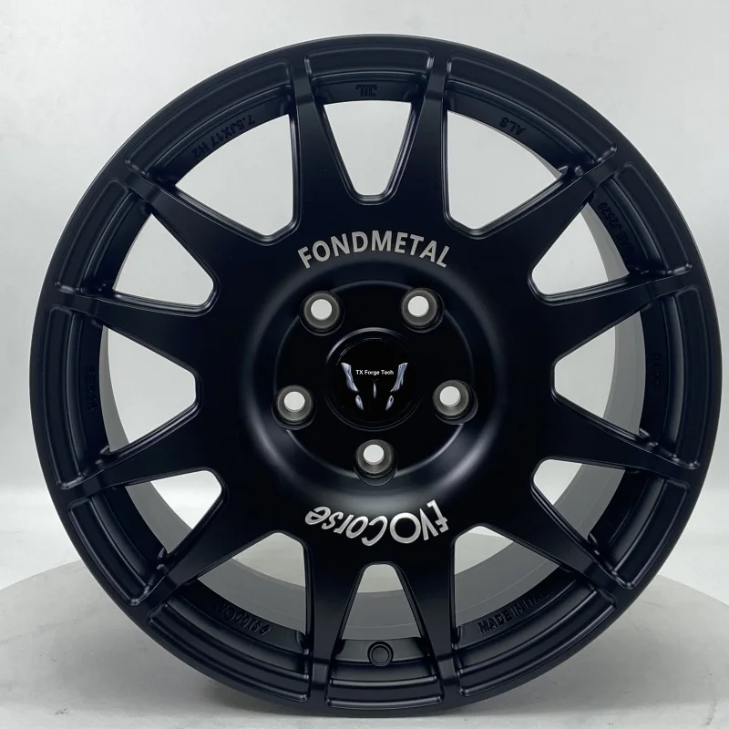 Factory High Quality Customize Forged Aluminium Alloy Passenger Car Wheels Hubs Rims 5 Spokes with Matte Black Finish One Piece