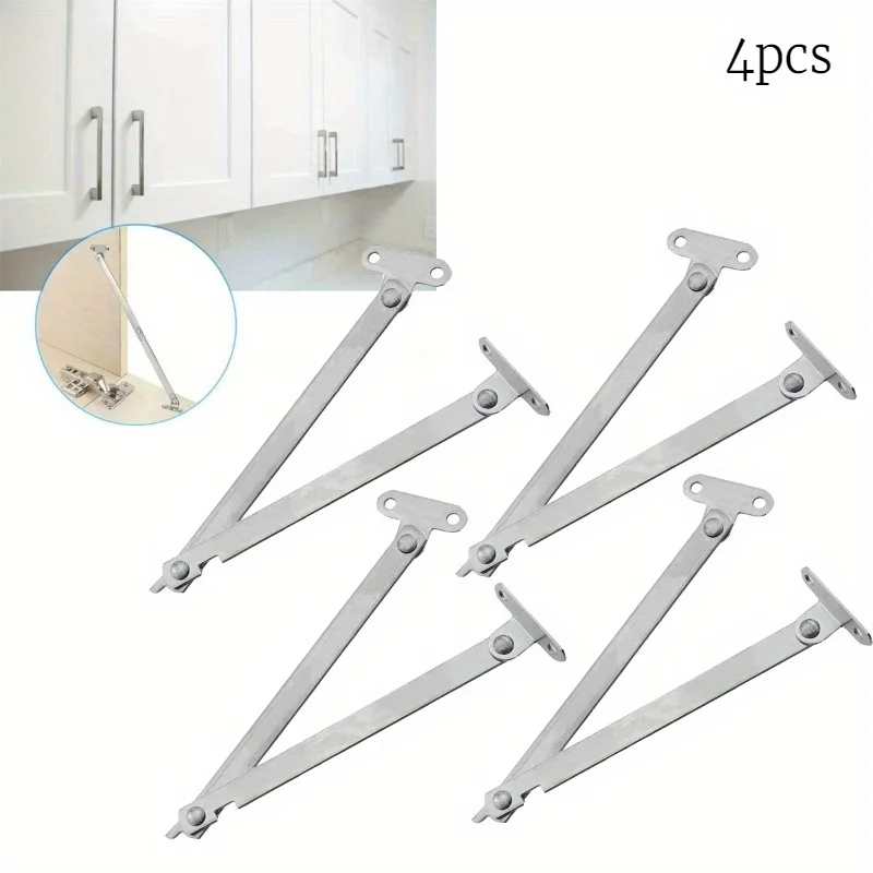 4pcs Heavy Rod Hinge Fold Cabinet Support Down Cabinet Support Iron Chest Corner Slide Hinges Furniture Hardware