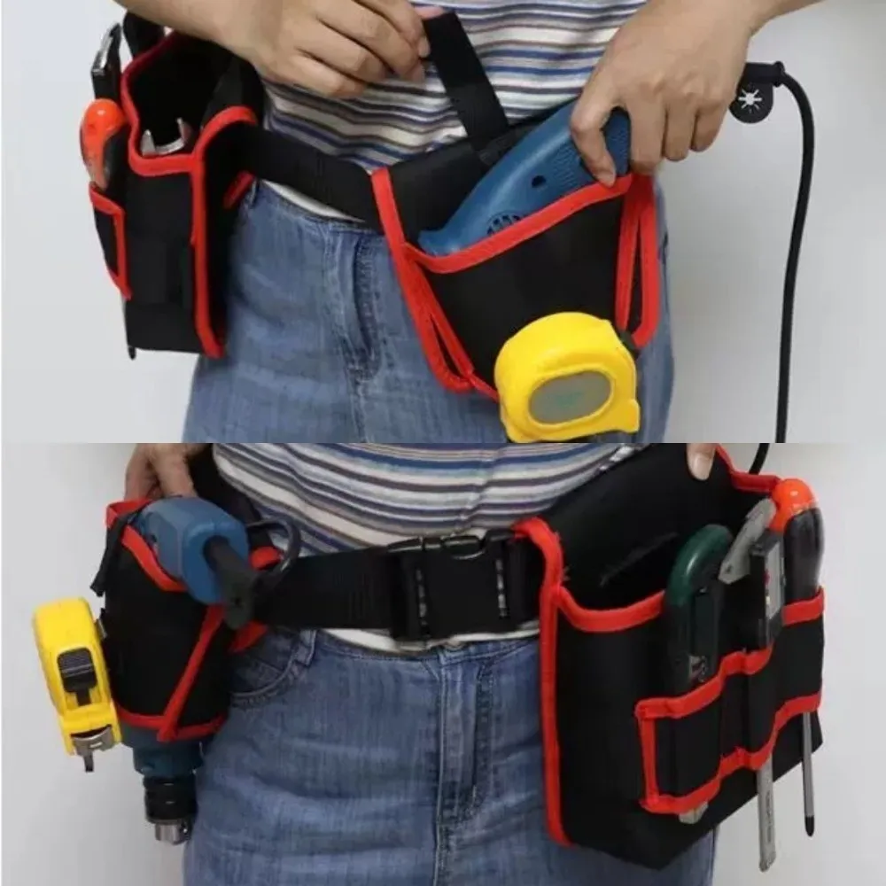 

360 Rotating Electrician Tool Bag Adjustable Thicken Waist Belt Pouch Wear-resistant Large Capacity Tools Storage Bag Carpenter