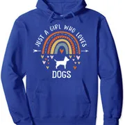 Polarshe Just A Girl che ama i cani regali arcobaleno per il cane Love felpa con cappuccio Unisex