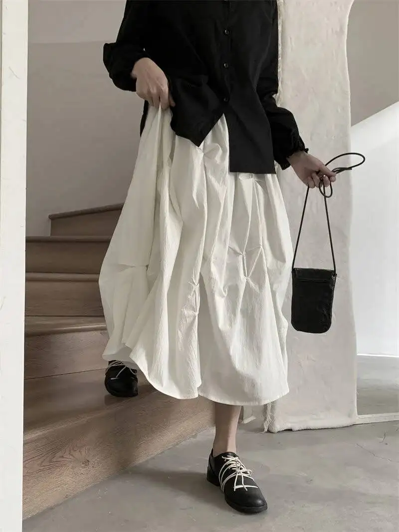 UMI MAO Yamamoto Dark Skirt Niche Self-made Spring Summer Streetwear Texture Design Skirt Pastel Goth Clothes Women Femme Y2K