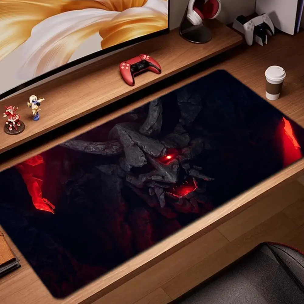 

Японский коврик для мыши с маской Oni, игровые аксессуары, коврик для клавиатуры, XXL, большой запирающий край, 900X400 мм, настольный коврик, игровой коврик для мыши