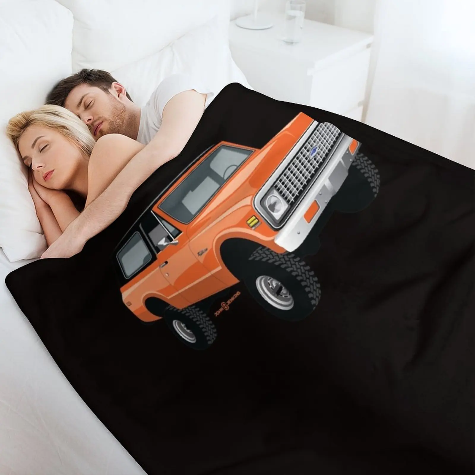 1971 K5 Blazer Orange Throw Blanket Flannels for babies Blankets image 5