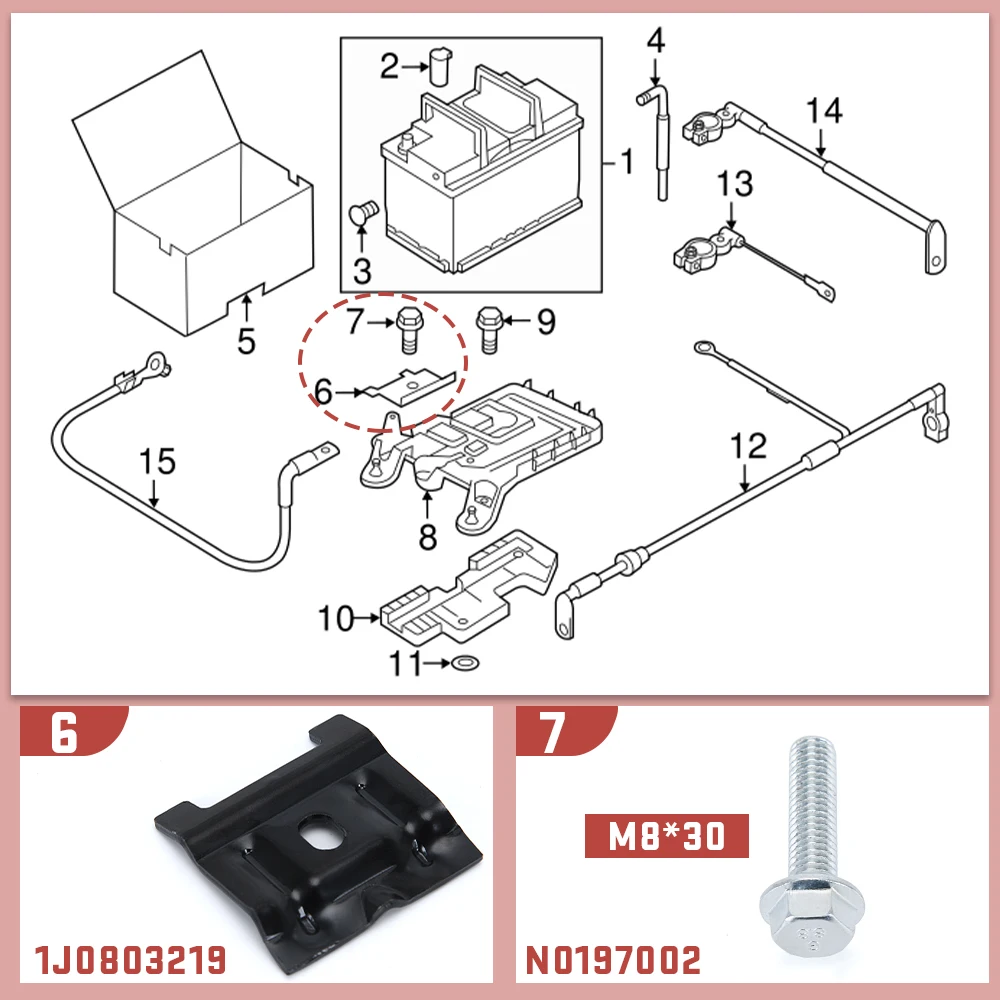 Battery Hold Down Clamp Bracket 1J0803219 1J0 803 219 For Audi A3 Q3 Passat B6 VW Beetle CC Tiguan Jetta Polo Golf MK4 MK5