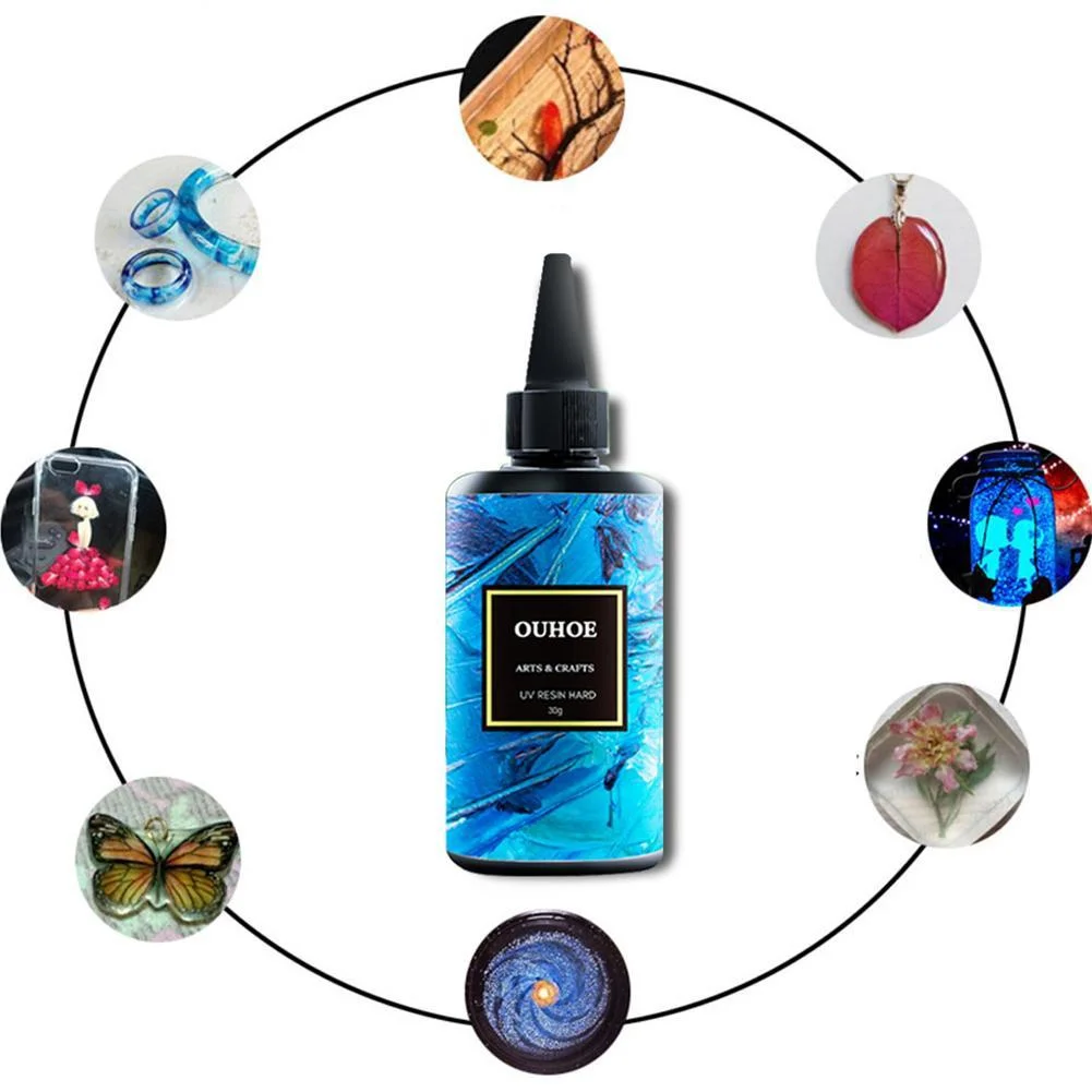 Resina UV Duro Crystal Clear Artesanato Transparente, Luz Solar Artesanato como Epóxis Água Curável para Espécime Jóias, Fazendo DIY