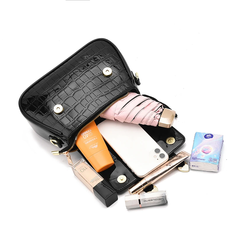 New Trend Silver Color Small Purses Handbag Women Cross Body Shoulder Bag PU leather Female Short Handle Bag