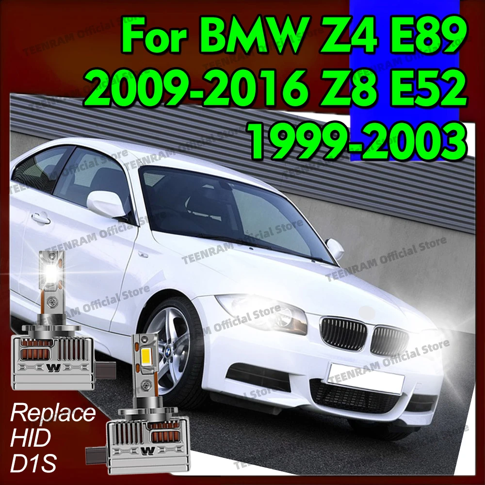 2Pcs HID To LED D1S D1R Headlight Bulbs 50000LM For BMW Z4 E89 2009 2010-2016 For BMW Z8 E52 1999-2003 Car Front Head Lamps 12V