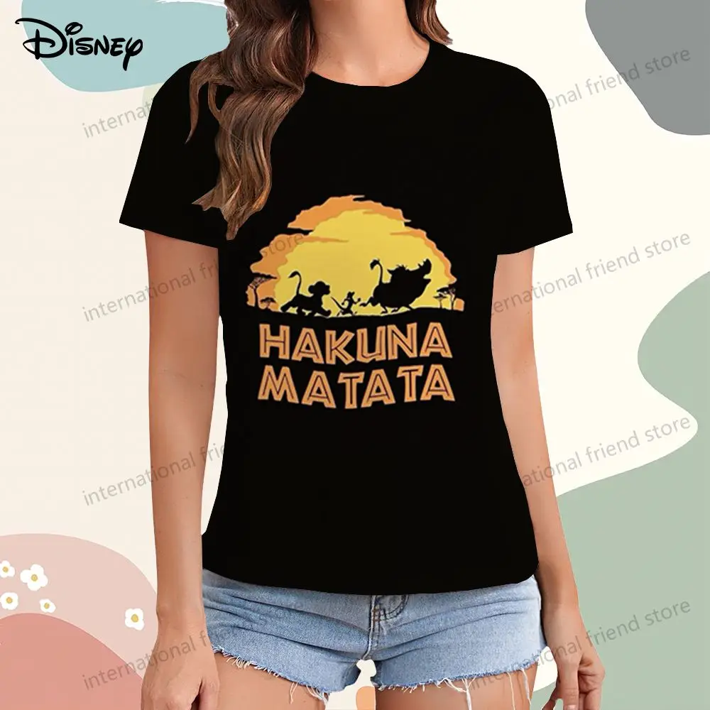 T-Shirt Disney De Leeuw Koning Dames Simba Y 2K Korte Mouw T-Shirt Nieuwe Jurk Zomer T-Shirts XS-3XL O-Hals 2024 Vrije Tijd Tops 2024