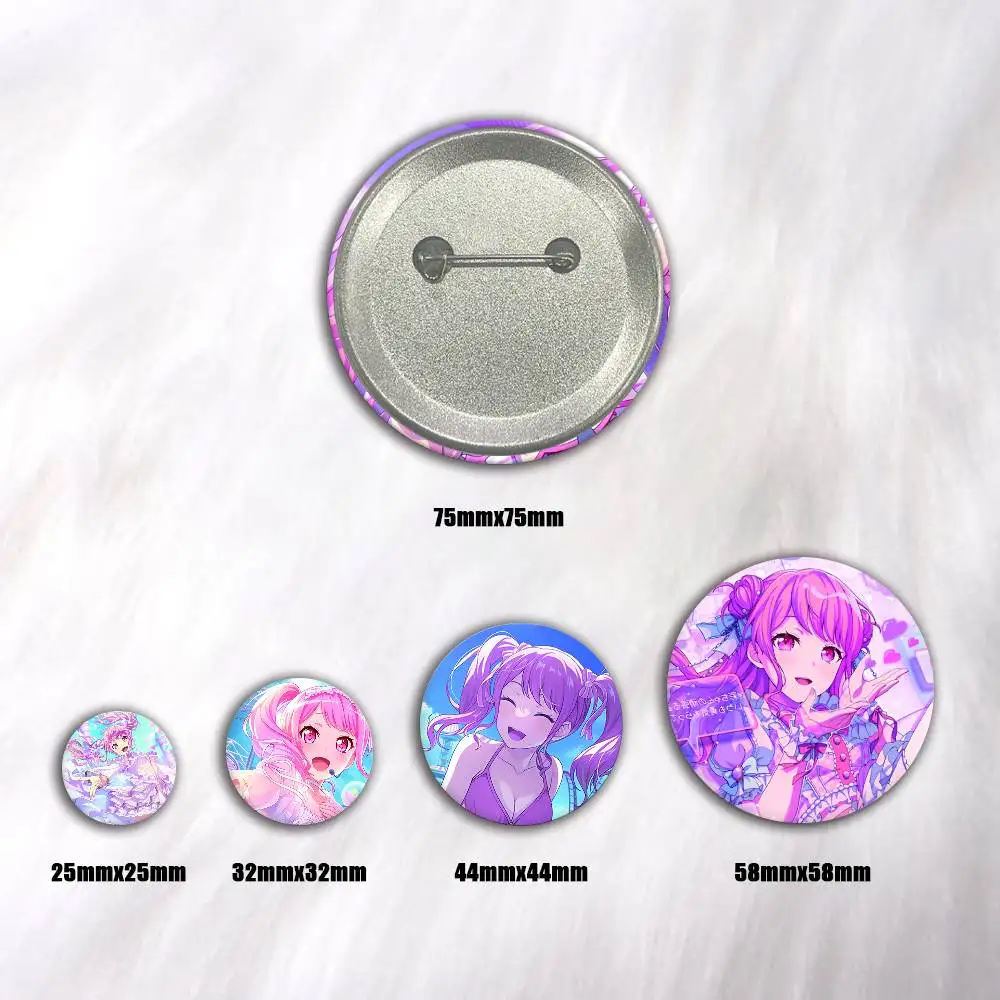 Anime Aya Maruyama Pins Badges Round Laser Badge Brooch Clothes Backpack Accessories