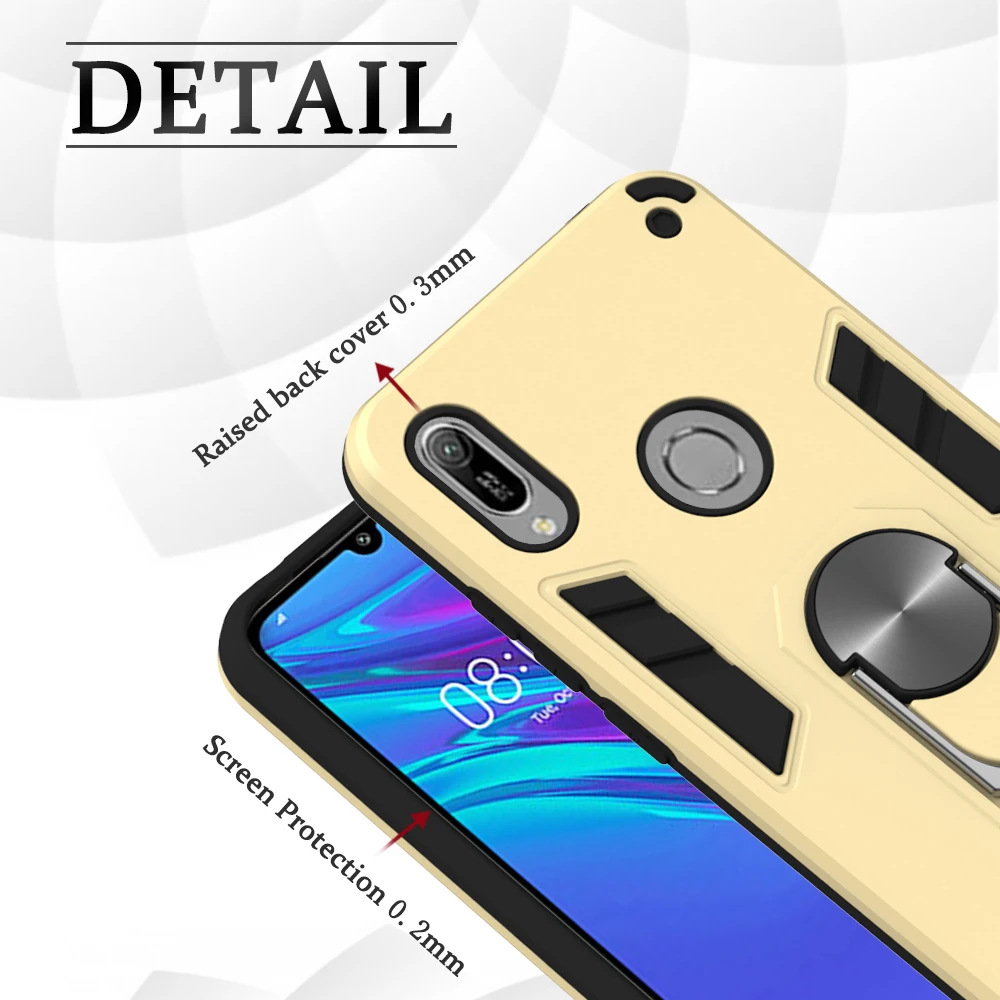 ShockProof Case For Huawei Honor 8A 7A 8S Prime 9X 9S View 30 7S 7C 20S 20 Pro Anti Shock Slicone Magnet Ring Cover Case Funda